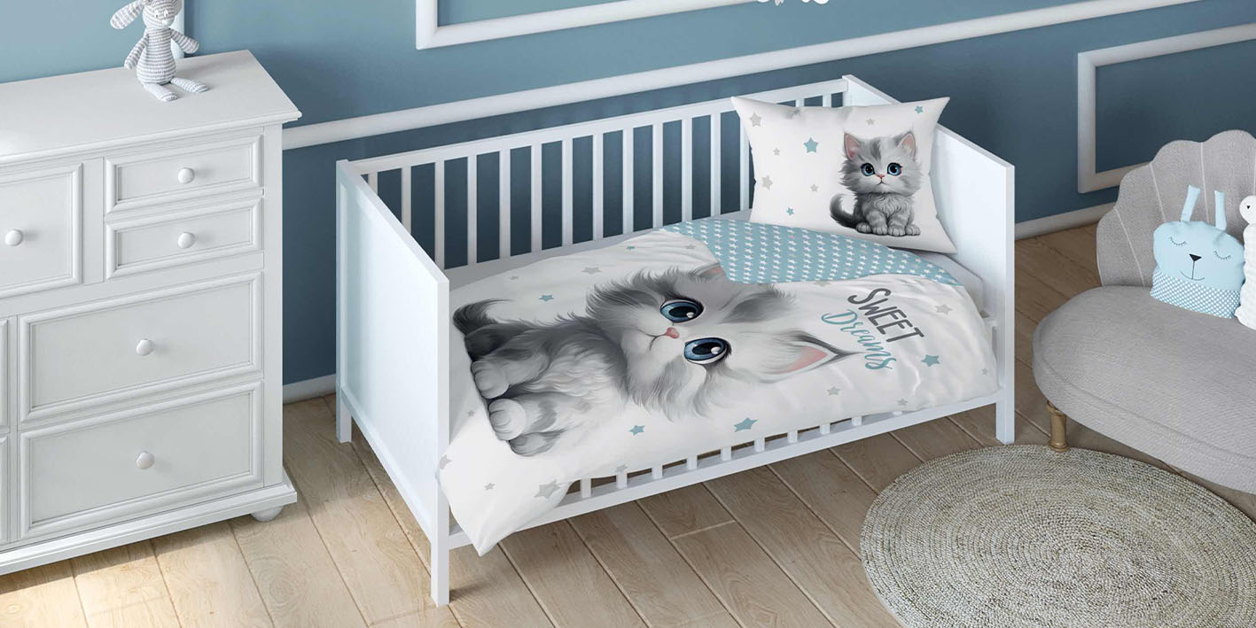 100x135 pościel kotek sweet dreams mięta